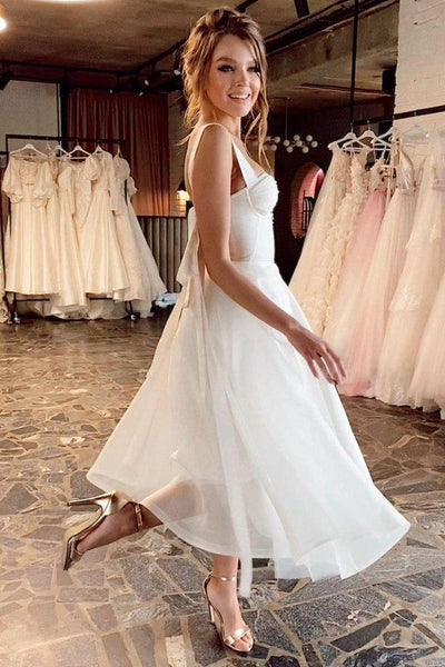 Buy Tea Length Wedding Dress Short Wedding Dress Lace Midi Online in India  