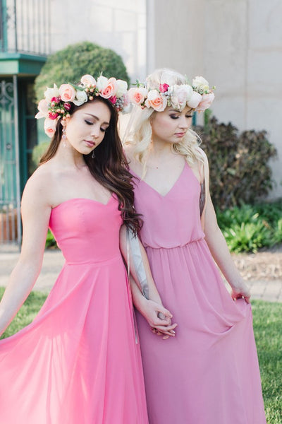 rose pink bridesmaid dresses