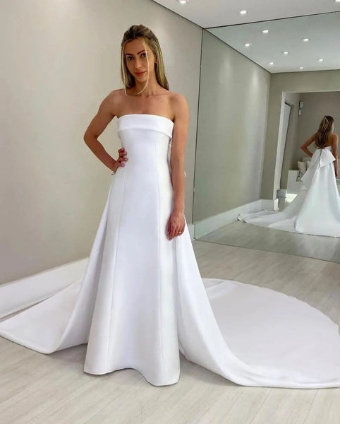 wedding dresses strapless white