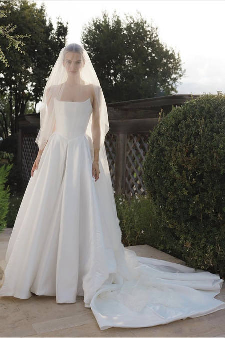 Satin White Mini Wedding Dress with Fold Strapless Neckline