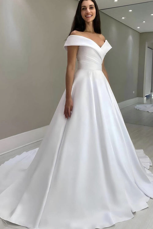 a-line-satin-bride-wedding-gown-with-fold-off-the-shoulder-neckline