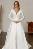 a-line-satin-long-sleeve-wedding-gown-with-v-neckline-2