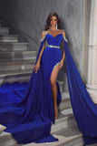 chiffon-royal-blue-prom-gowns-with-beaded-off-the-shoulder-sleeves