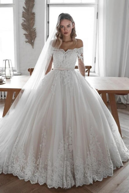 Ruching Sweetheart Wedding Dresses with Removable Train