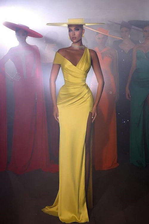 maxi-yellow-prom-gown-with-asymmetric-neckline