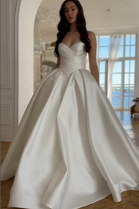 pleated-satin-wedding-dresses-with-detachable-straps-1