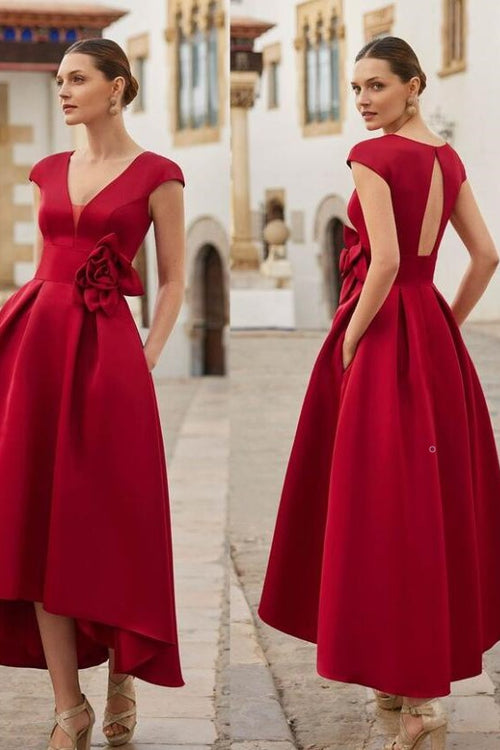 red-high-low-prom-gown-with-pockets-and-flower-sash