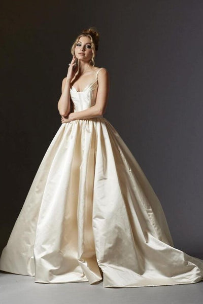 satin-champagne-wedding-gown-with-ruched-sweetheart