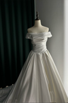 satin-ruching-wedding-dresses-with-off-the-shoulder-1