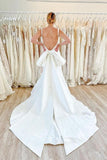 square-neck-satin-bridal-gown-with-bow-sash-backless