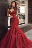appliques-red-mermaid-evening-dresses-with-tulle-skirt