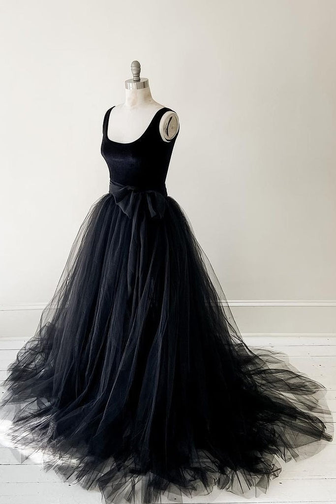 Royal Blue Velvet Prom Dresses with Straight Neck – loveangeldress