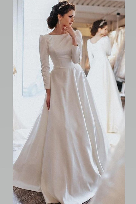 Spandex Long Sleeves Wedding Dresses with Tiered Tulle Skirt