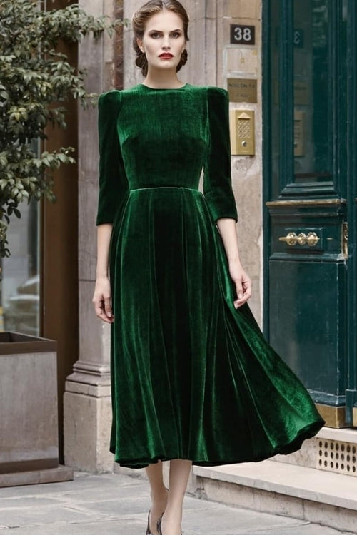 british-style-velvet-green-short-evening-dress-with-sleeves