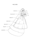 Blusher Two Tier Long Wedding Veil with Horsehair Trim