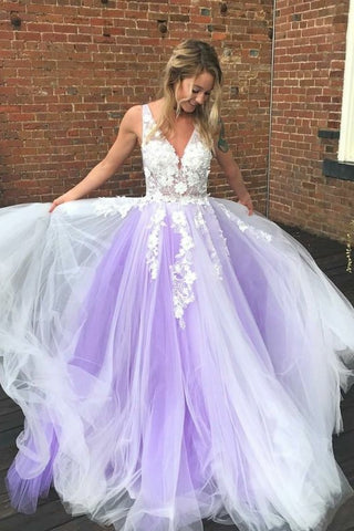 Purple and white wedding dress online