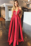 lace-bodice-halter-red-prom-evening-dresses-with-pockets