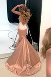 mermaid-prom-gown-with-ivory-lace-champagne-elastic-satin-skirt-1