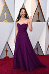 Ashley Judd Purple Chiffon Celebrity Dresses in Oscar 2018