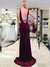 plunging-v-neck-burgundy-velvet-evening-dresses-1