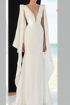 ribbon-sleeves-chiffon-white-prom-dress-with-plunging-v-neckline