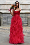 ruching-strapless-red-prom-dress-with-ruffled-skirt