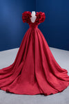 satin-red-prom-dress-styles-with-ruffles-shoulders-1