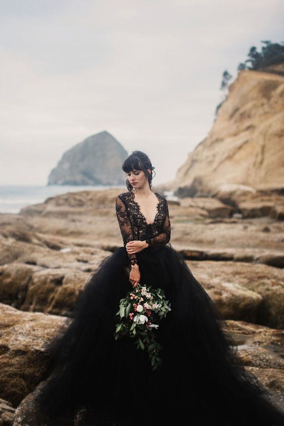 Sheer Lace Off-the-shoulder Bridal Dresses Long Sleeves – loveangeldress