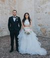 two-piece-wedding-dress-with-ruffles-skirt