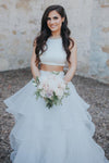 two-piece-wedding-dress-with-ruffles-skirt