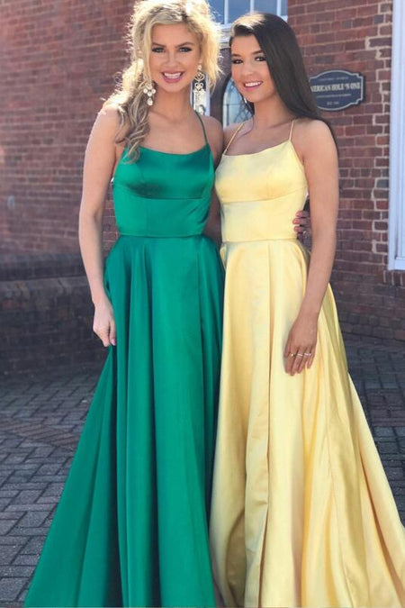 Lace and Tulle A-line Long Green Prom Dresses with Beaded Sash