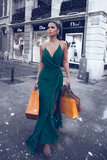 v-neckline-dark-green-promdress-womens-maxi-long-party-gown